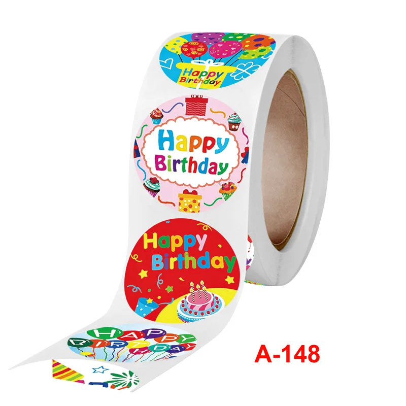 

100 Pcs Cute Happy Birthday Stickers Gift Decoration Tag Sealing Label Kids Toys Package Sticker