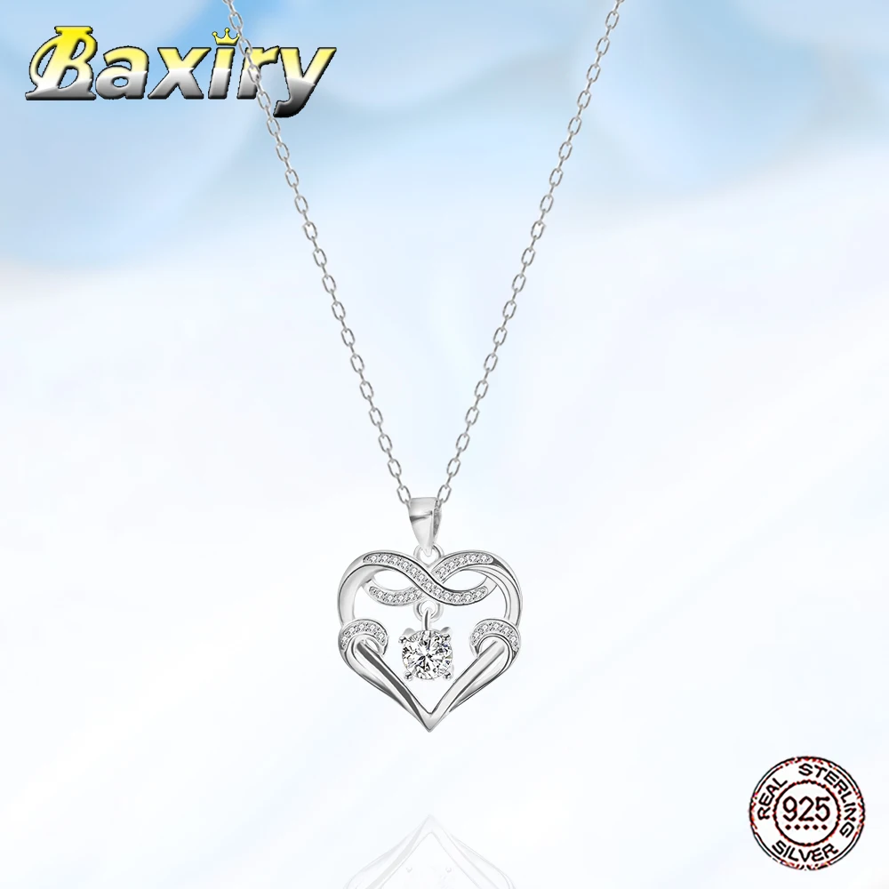 

Luxury New 925 Sterling Silver Heart Necklace Chain Necklace For Women 2020 Neck Chains Pendant Women's Accessories Jewelry DIY