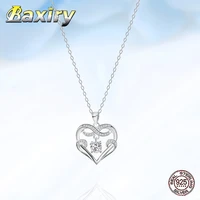 luxury new 925 sterling silver heart necklace chain necklace for women 2020 neck chains pendant womens accessories jewelry diy