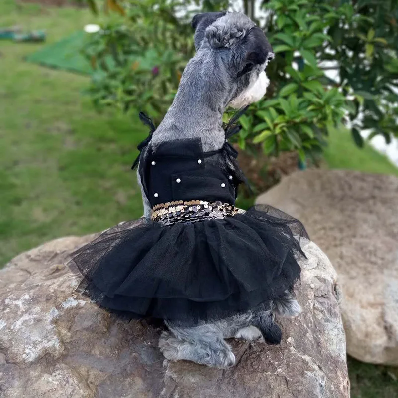 Длинное Тюлевое платье для собак одежда маленьких и средних платья животных