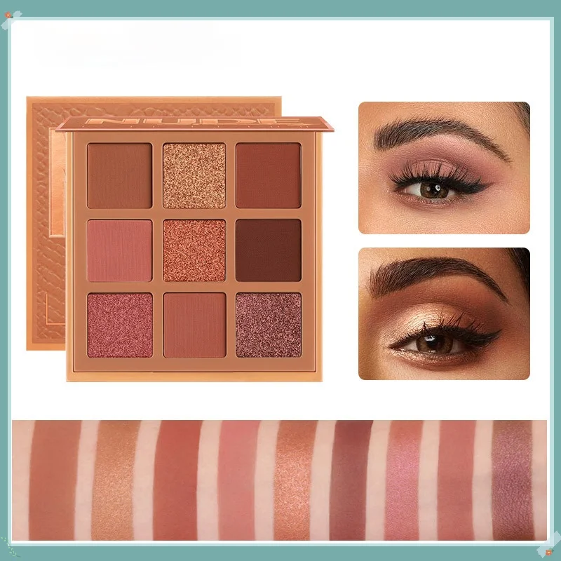 

9 Square Grid Eyeshadow Palette Pearlescent Matte Long Lasting Non-flying Powder Easy To Apply Makeup Eye Makeup