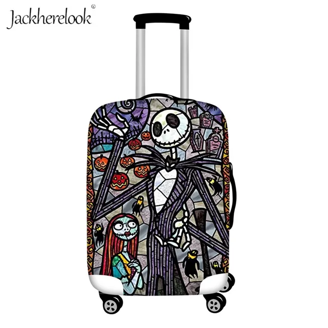 Jackherelook защитный чехол для багажа Кошмар перед Рождеством Дорожный чемодан Пыленепроницаемый Чехол эластичная Сумка На Колесиках лист - Цвет: HMM1171