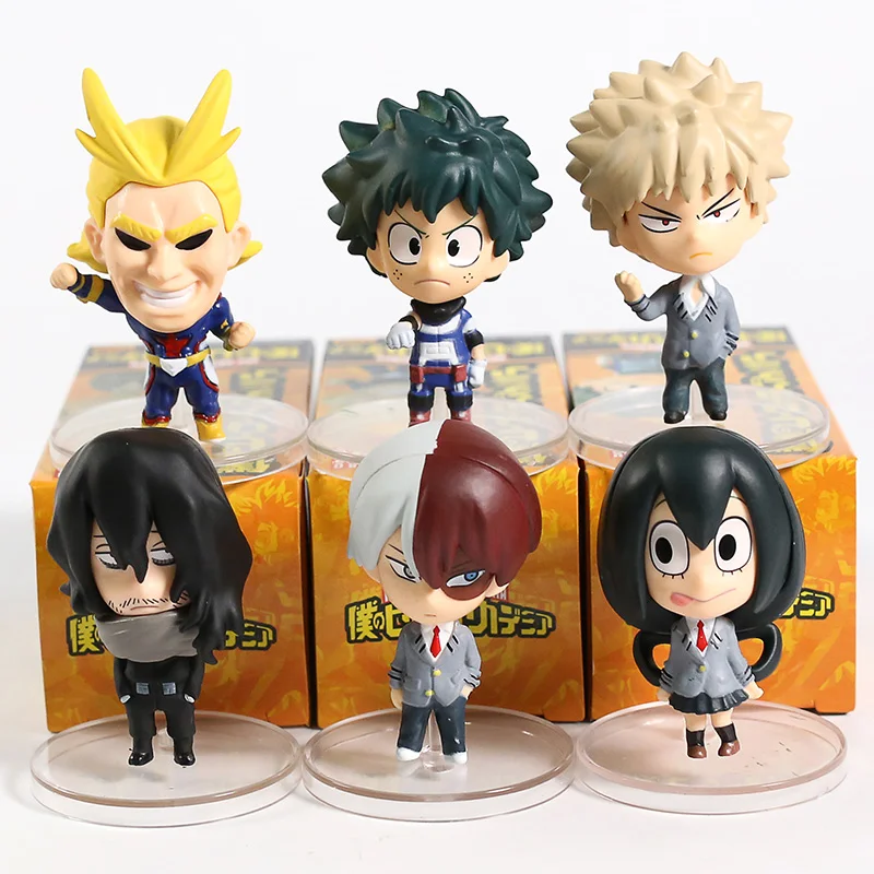 My Hero Academy Midoriya Izuku Bakugou Katsuki Todoroki Shoto All Might Ochaco Uraraka Asui Tsuyu Figures Toys Set