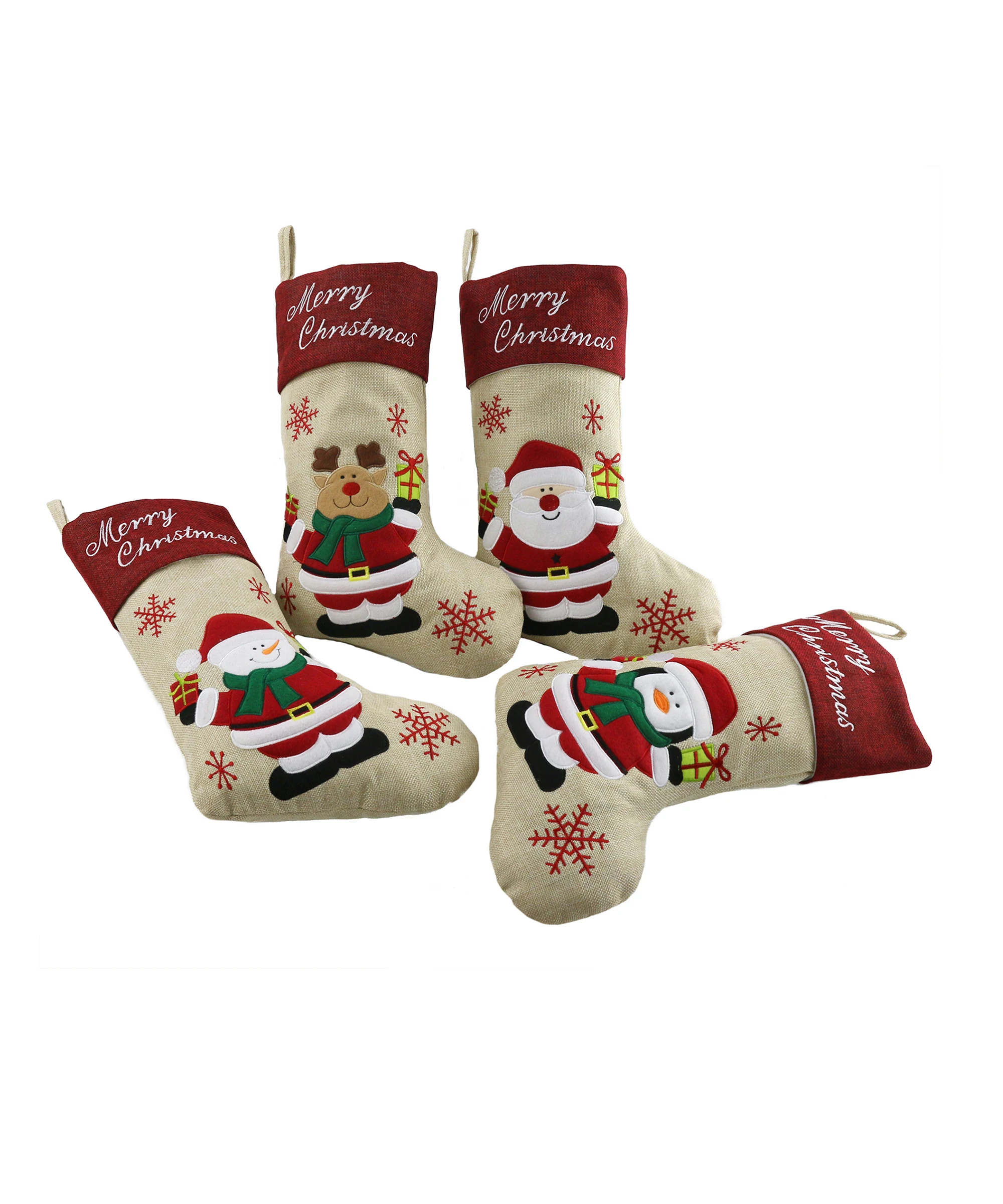 Прямая поставка милые рождественские чулки комплект из 4 разных рождественских