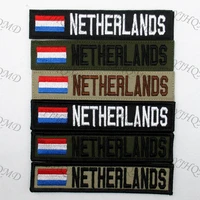 netherlands dutch flag custom name tape patch hook and loop embroidery custom patch multicam green acu black au fg tan