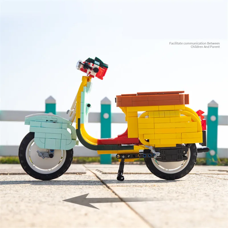 High-tech Series Vespas P200 Motorcycle Assembly Model Building Blocks Kit Bricks Educational Motorbike Toys For Kids Gifts | Игрушки и