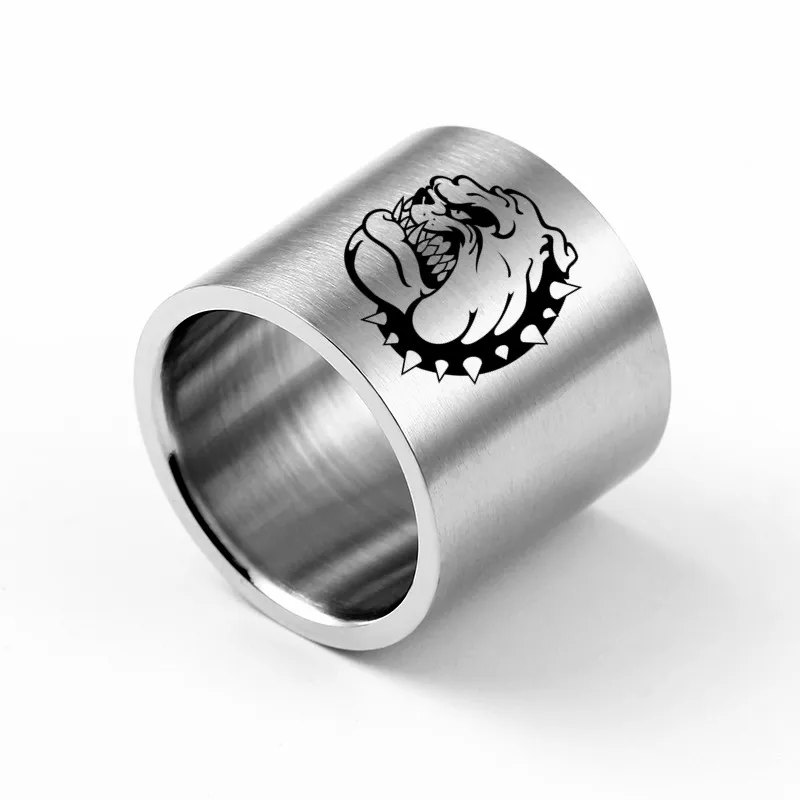 18 мм тусклый серебряный цвет винтажное титановое кольцо для мужчин