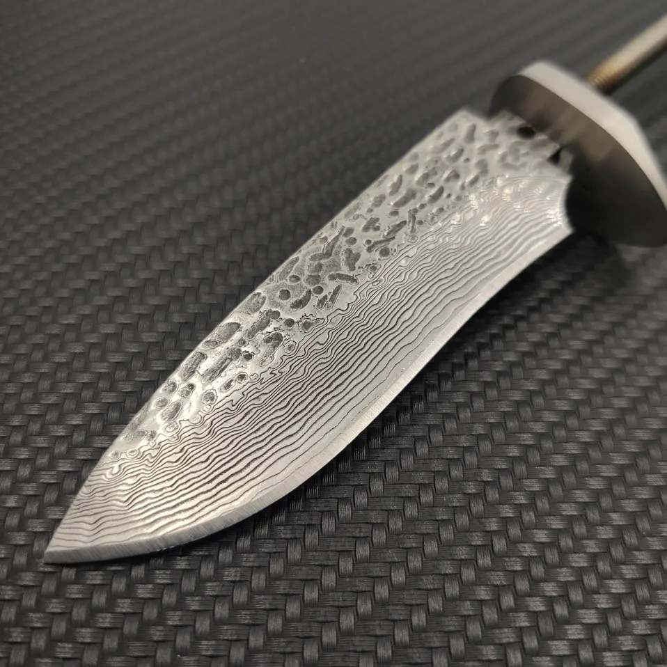 X-03DP DIY VG10 Дамасская стальная ковка шаблон стальной прямой нож фиксированное лезвие заготовка diy полуфабрикат нож заготовки стали
