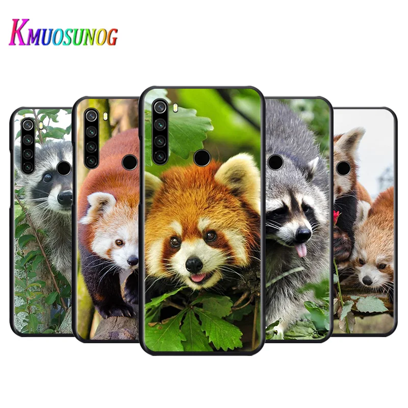 Яркий черный чехол с изображением Красной панды енота для Xiaomi Redmi Note 9 9S Max 8T 8 7 6 5 Pro