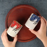 japanese style hand painted handleless cup straight cup soup swallow cup home restaurant barley tea cup handy cup ceramic water