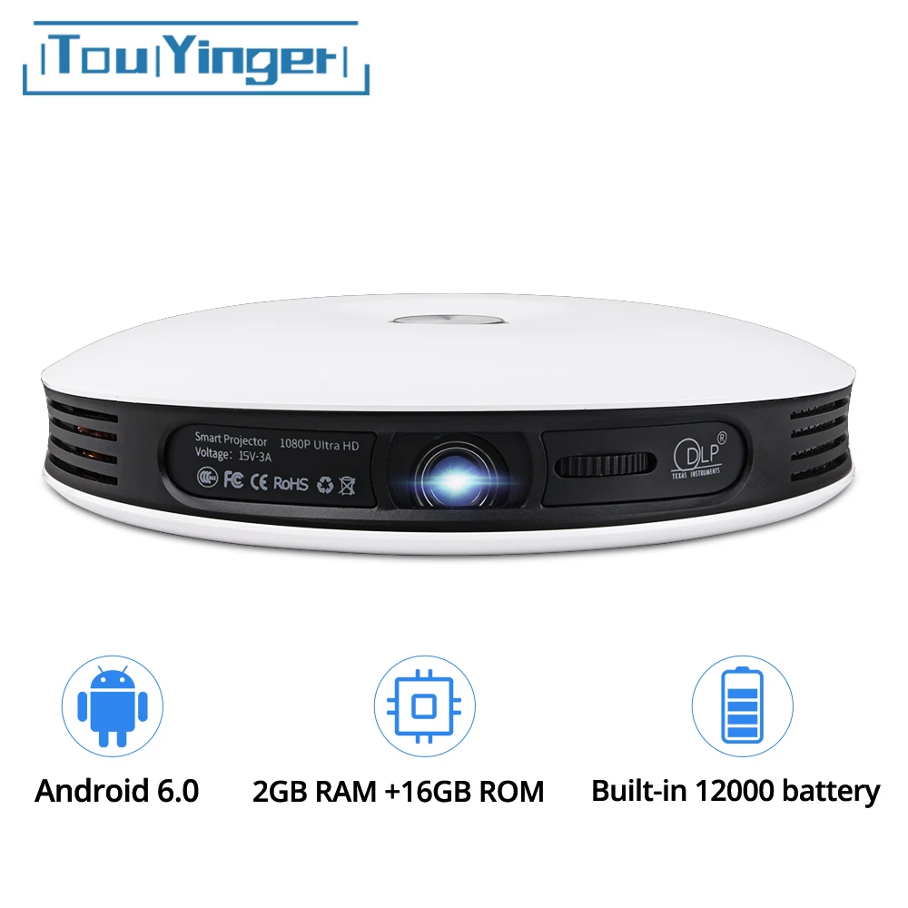 TouYinger G4 открытый 2D-3D Мини DLP проектор Android Full HD 4K видео wifi Bluetooth HDMI светодиодный портативный домашний кинотеатр проектор