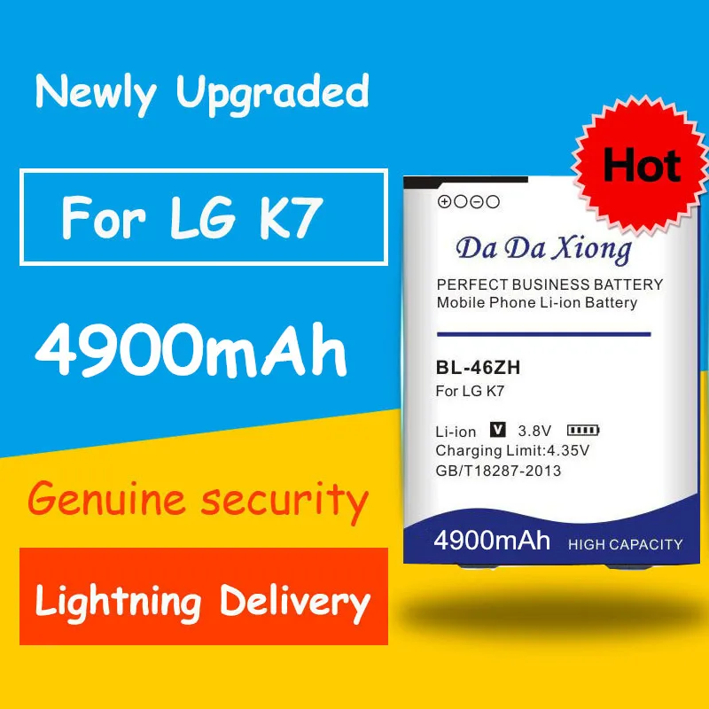 4900 мА/ч BL 46ZH BL46ZH Батарея для LG K7 AS330 K332 K350N K371 K373 K8 K89 LS675 US375 X210 M1 M1V MS330|Аккумуляторы