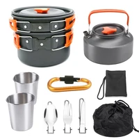 camping supplies camp cooking supplies picnic set outdoor tableware for camping equipment tourism kettle teapot tourist dishes