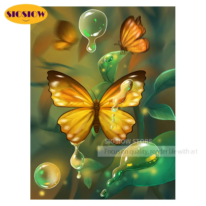 Алмазная 5d картина сделай сам с рисунком бабочки полностью квадратной формы