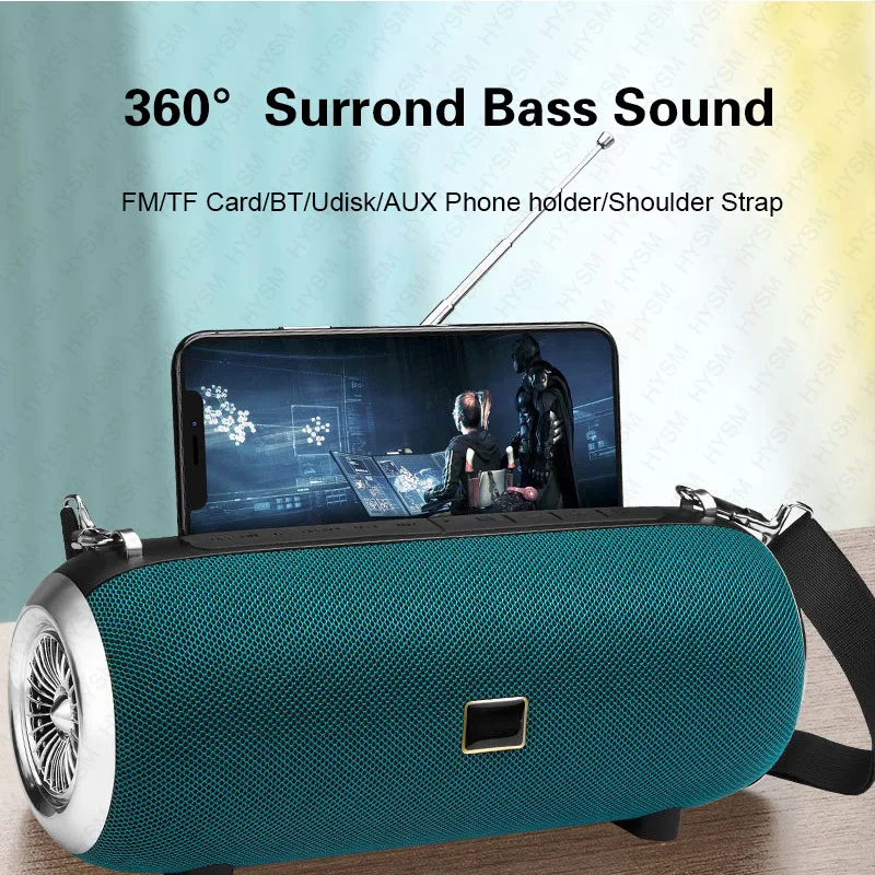 

high power Fabric mini wireless bluetooth speaker Portable column bass BT speaker support USB TF AUX FM handsfree for tv phone