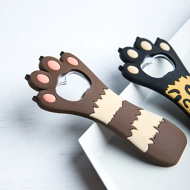 

Beer Opener Cartoon Cat's Paw Bottle Opener Juice Soda Hardware Silicone Fridge Magnet Promotional Gifts Kitchen Tools