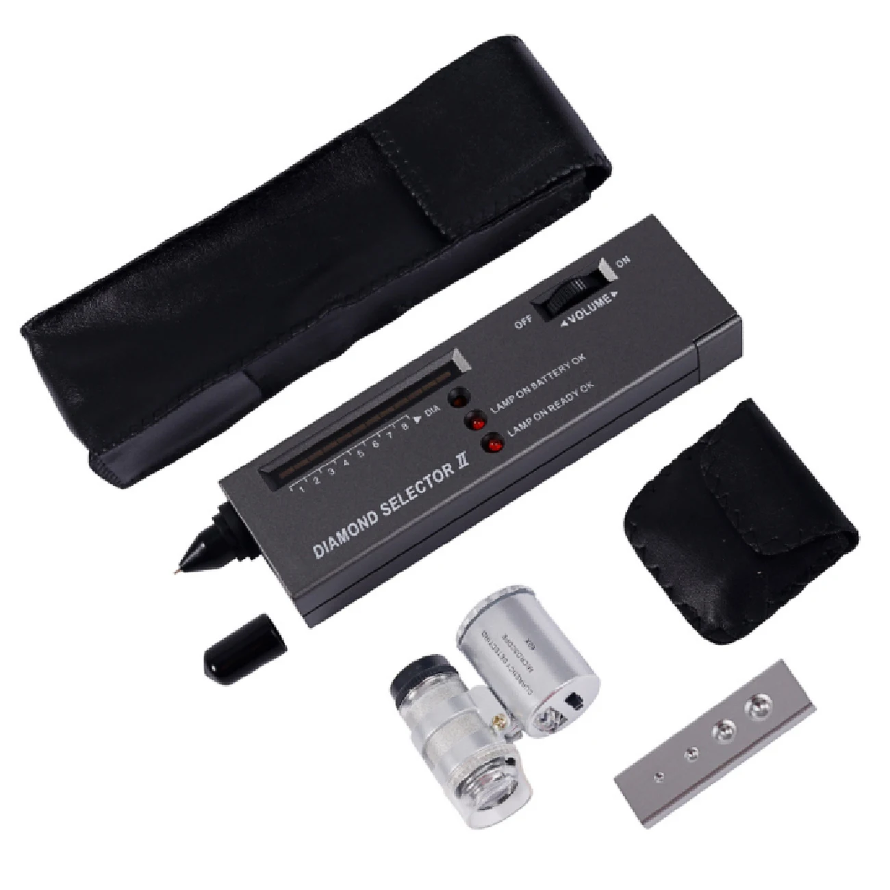 

High Accuracy Jewelry Diamond Tester＋60X LED Magnifying Glasses Jeweler Tool Kit，for Novice and Expert. High Accuracy Tester for