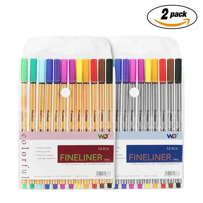 

12Pcs/Colors Manga Stabilo Ink Marker Pen 0.4 mm Brush Fineliner Sketching Silver Hexagonal Drawing Pen Scrapbooking Stationery
