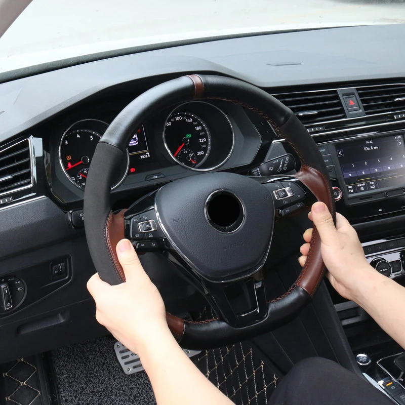 Новинка 2019 чехол на руль из натуральной кожи с маркером для Volkswagen VW Golf 7 Mk7 новинка