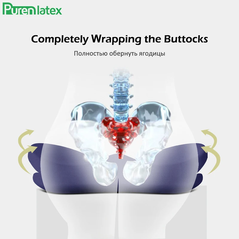 Purenlatex подушка для сиденья из пены с эффектом памяти, Ортопедическая подушка для облегчения боли в бедрах и хвостовой кости, подходит для автомобильного офисного кресла
