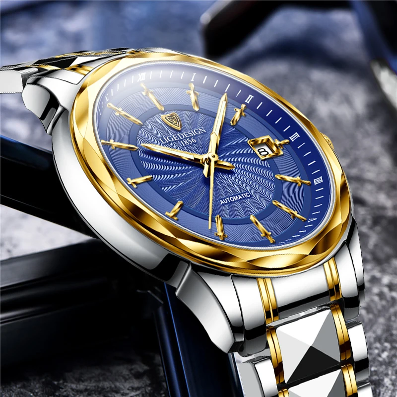 Часы наручные LIGE Мужские автоматические брендовые роскошные механические