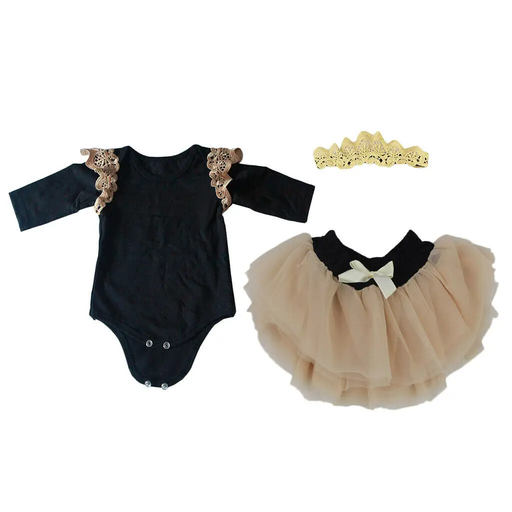 

Fluffy Dress Clothing For 22-23 Inch Reborn Baby Dolls Romper Dress Headband American Girl Doll Accessories Baby Doll Clothes