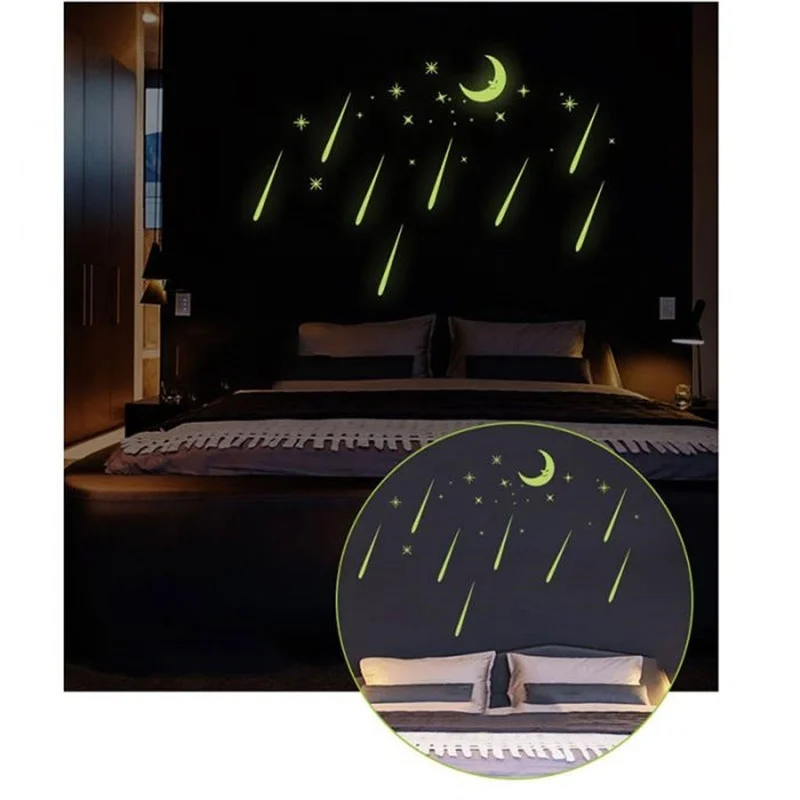 DIY Метеоритный дождь Луна детский сад Новый ночник стикер на стену модная
