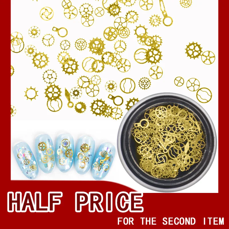 

1 Box New DIY Time Gear Steampunk Style Machinery Nail Decorations Alloy Patch