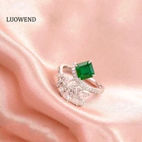 luowend 18k white gold au750 engagement ring trendy gold rings elegant ring for women wedding eternity ring