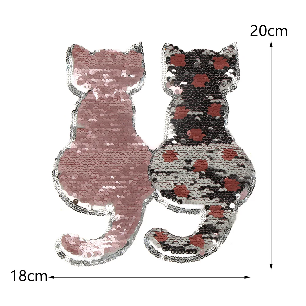 1X аппликация в виде кошки с блестками для одежды нашивки пальто и джинсов своими