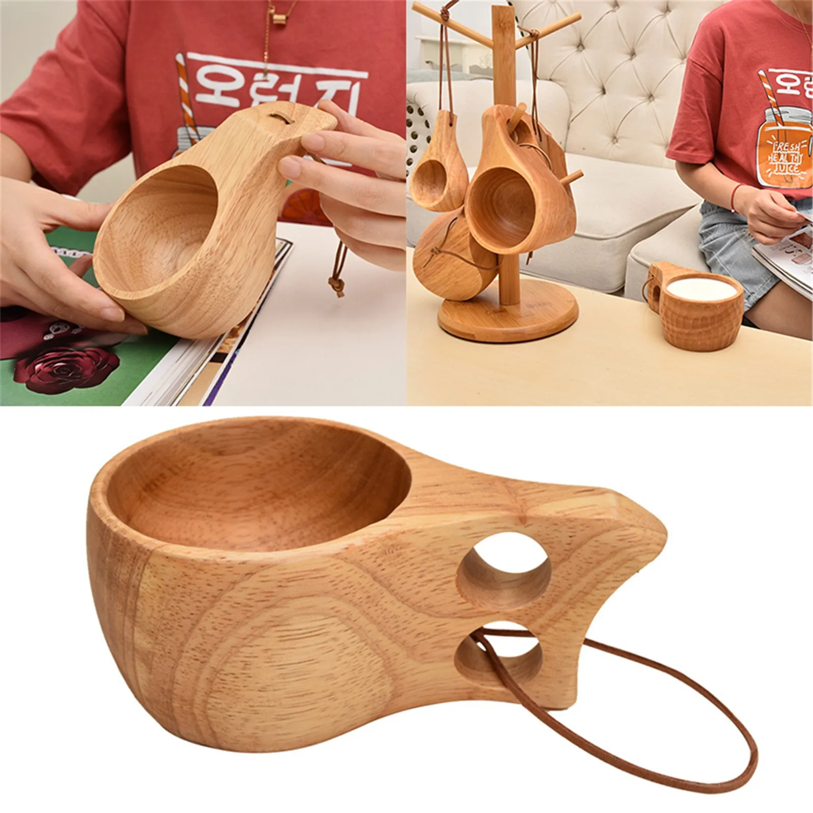 40 # ручная работа кофейная чашка рюкзак деревянная портативная дорожная чайная