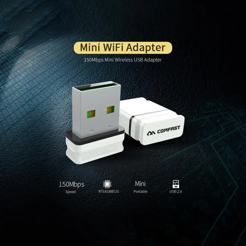 

150Mbps Wireless Network Card USB 2.0/3.0 WiFi Adapter For Desktop Laptop