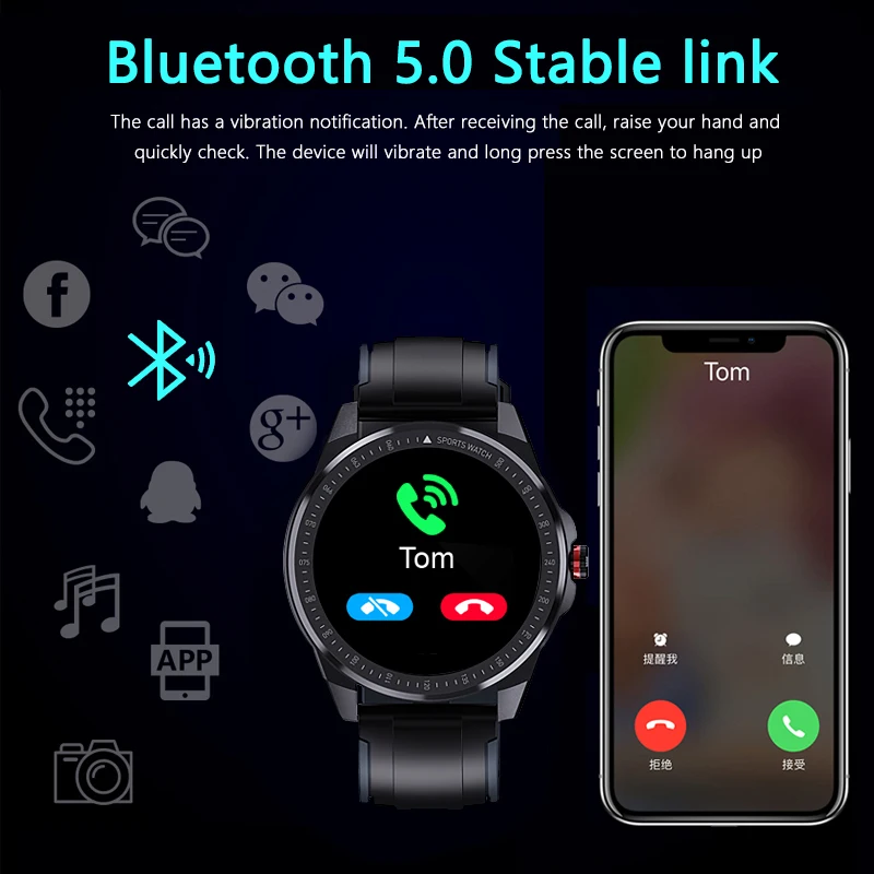

SN88 Smart Watch Men1.28 inch 60 Days Standby For Android IOS Bluetooth Sport IP68 Heart Rate Fitness Tracker Smartwatch