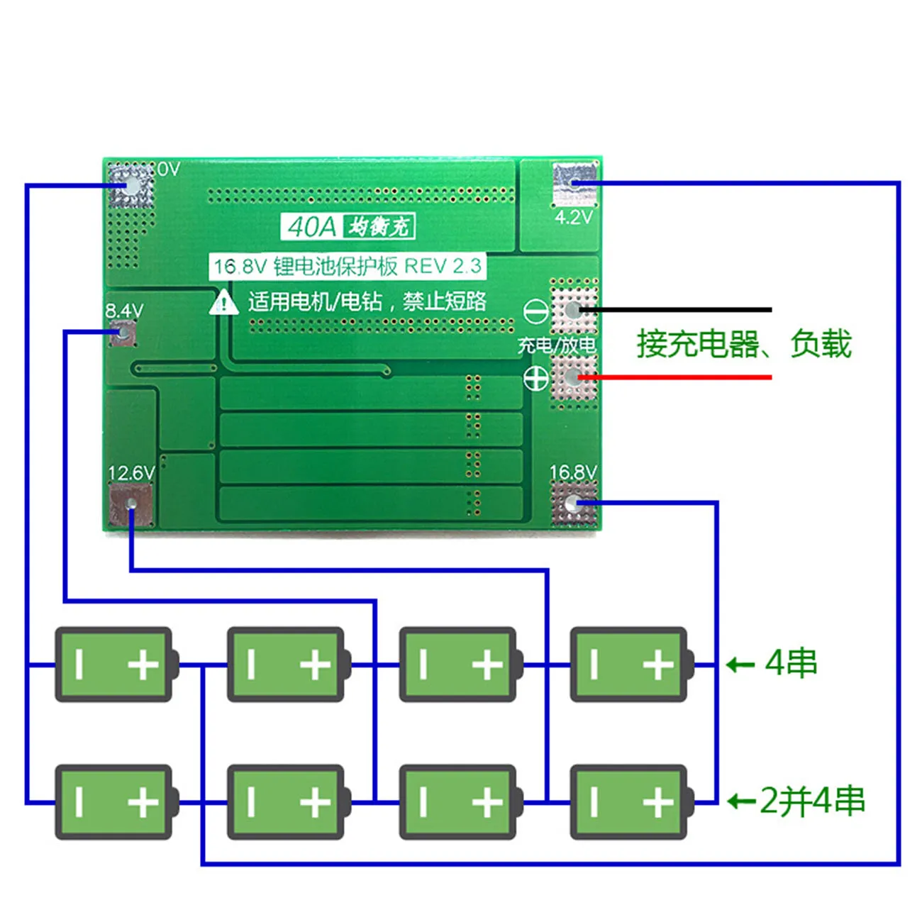 Защитная плата зарядного устройства литий-ионной батареи 3S 4S 40A 60A 18650 BMS для