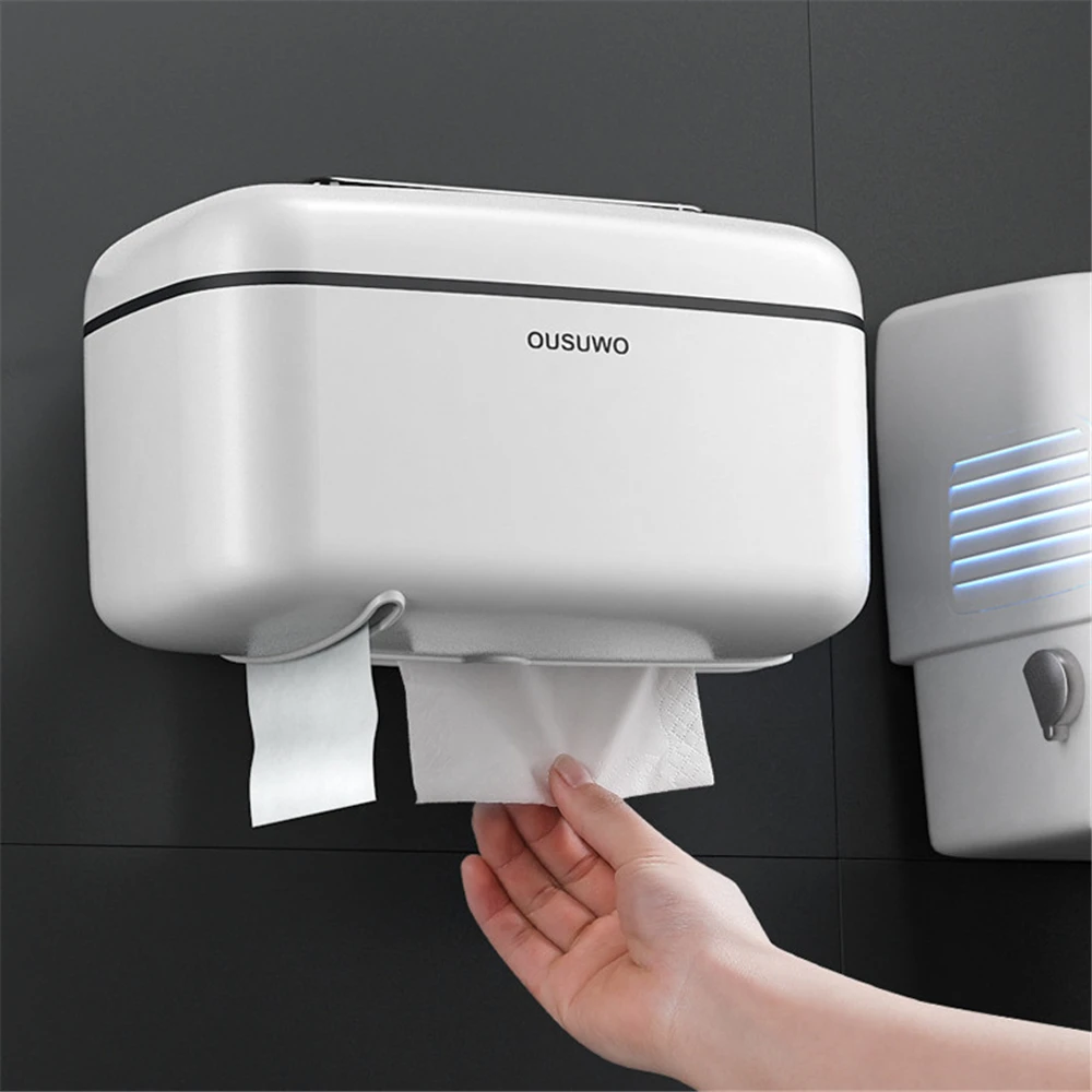

Wall Mounted Toilet Paper Holder Waterproof Tray Roll Tube for Toilet Paper Storage Box Tray Tissue Box Shelf Bathroom Product