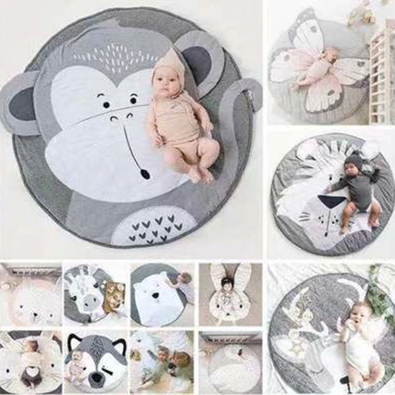 Коврик игровой детский с милыми животными для скалолазания хлопковый