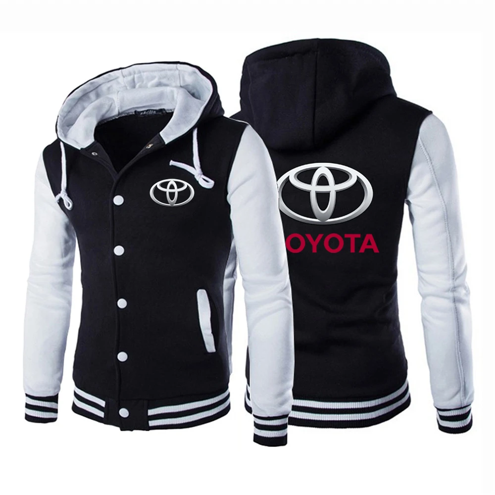 

Unisex Toyota Car Logo Autumn Print Hoodies High Street Sport Comfortable Harajuku Baseball Uniform Jacket male Cotton Coat