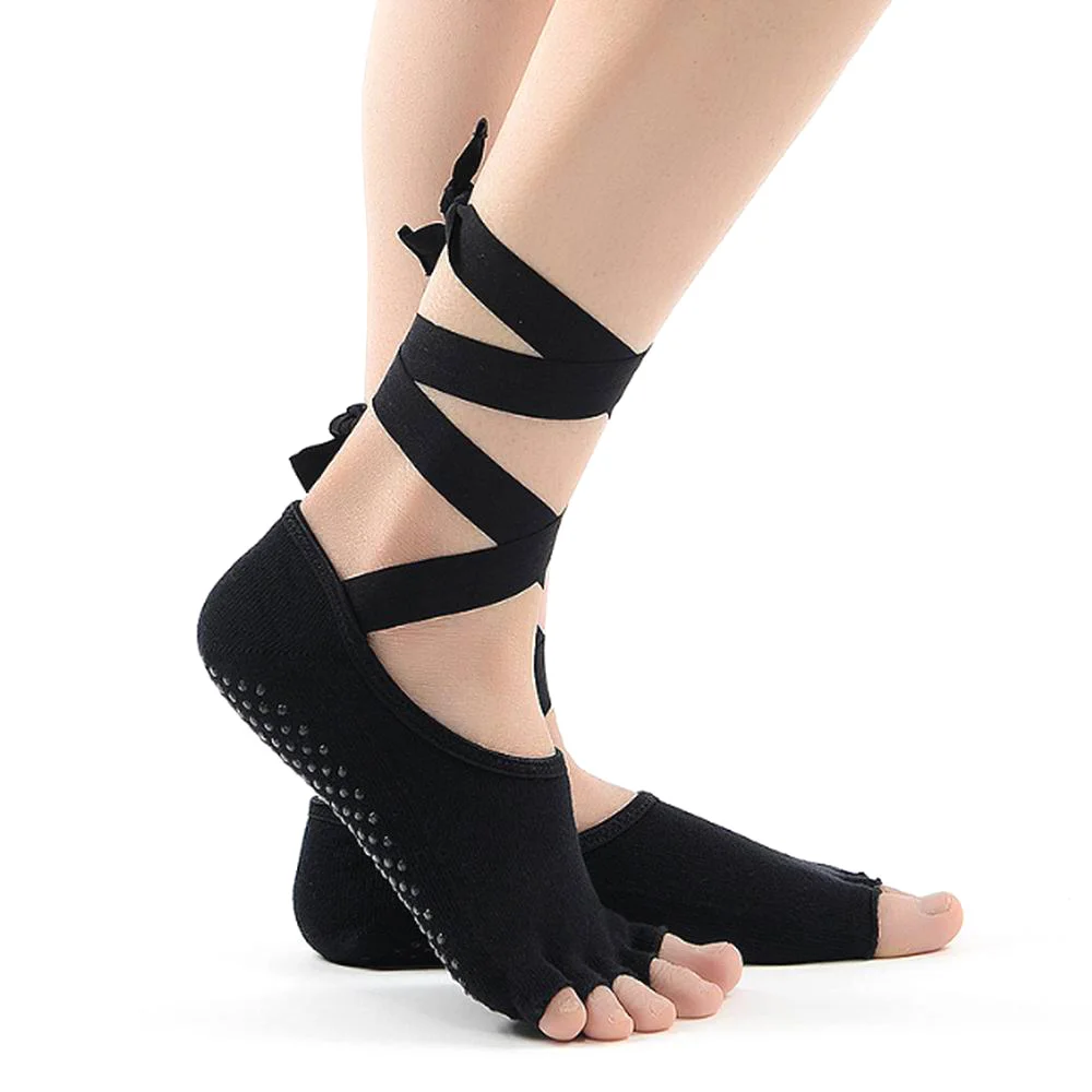 100% хлопковые женские носки для йоги с перекрестной повязкой массажные