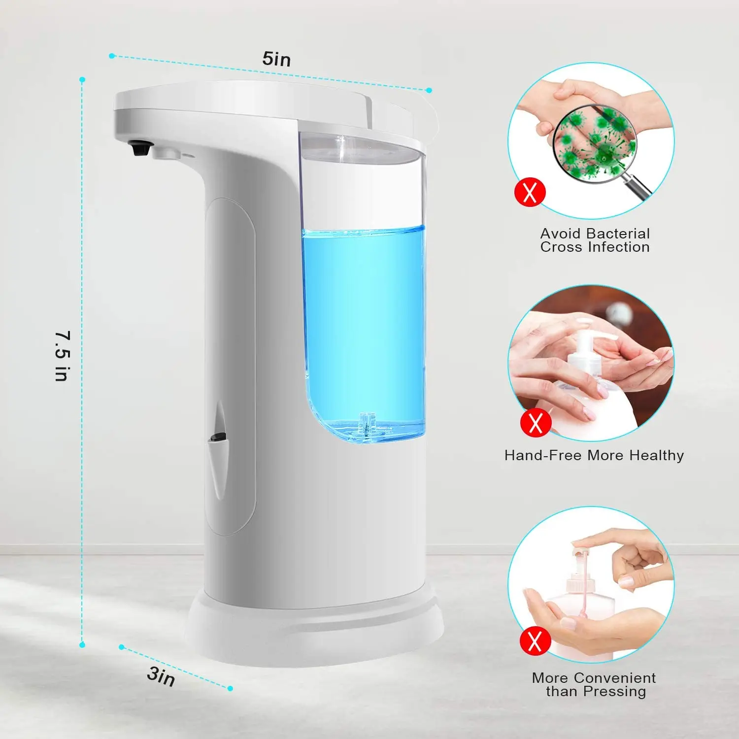 

Intelligent Automatic Liquid Soap Dispenser Induction Foaming Hand Washing Device for Kitchen Bathroom (Without Liquid)