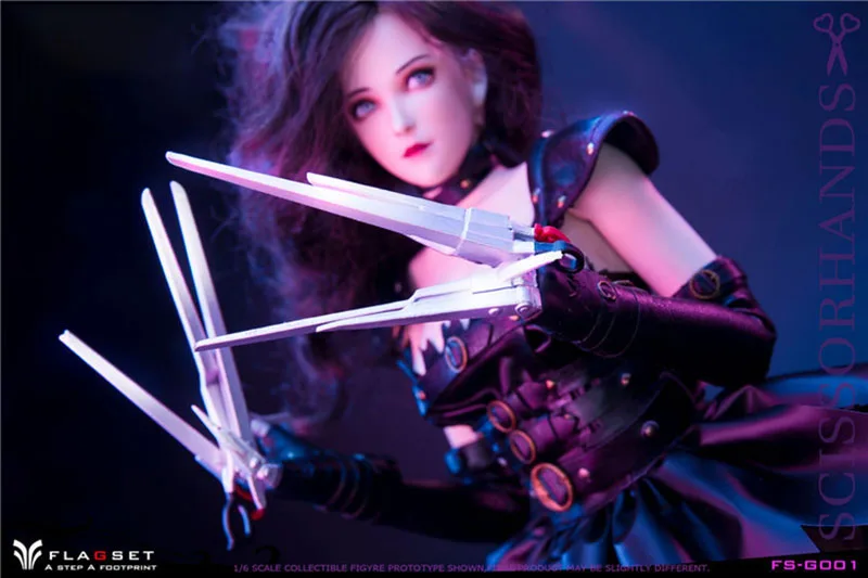 

New Arrival! 1/6 Scissorhands Girl Figure Model FS-G001 12'' Female Soldier Action Body Full Set Toys for Collection