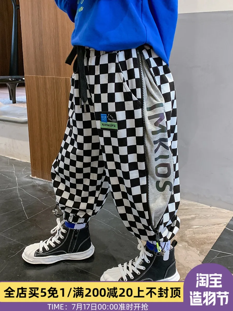 

Boys' Pants Pure Cotton Reflective Autumn Clothing 2021 New Children's Spring and Autumn Handsome Pants Casual Pants Fashion