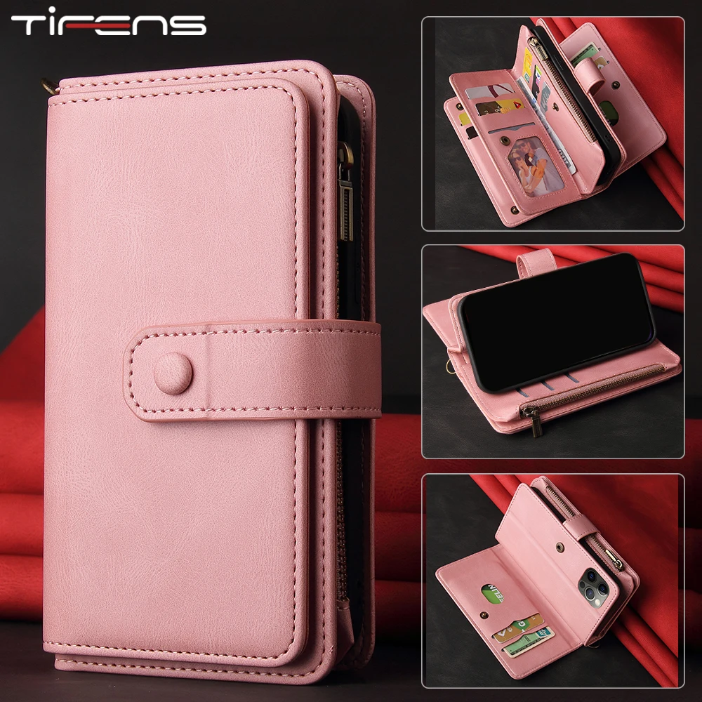 

Leather Wallet Card Flip Case For Xiaomi Poco M3 11 10T Lite Redmi K40 Note 10 9 S Pro Luxury Zipper Shockproof Phone Bags Cover