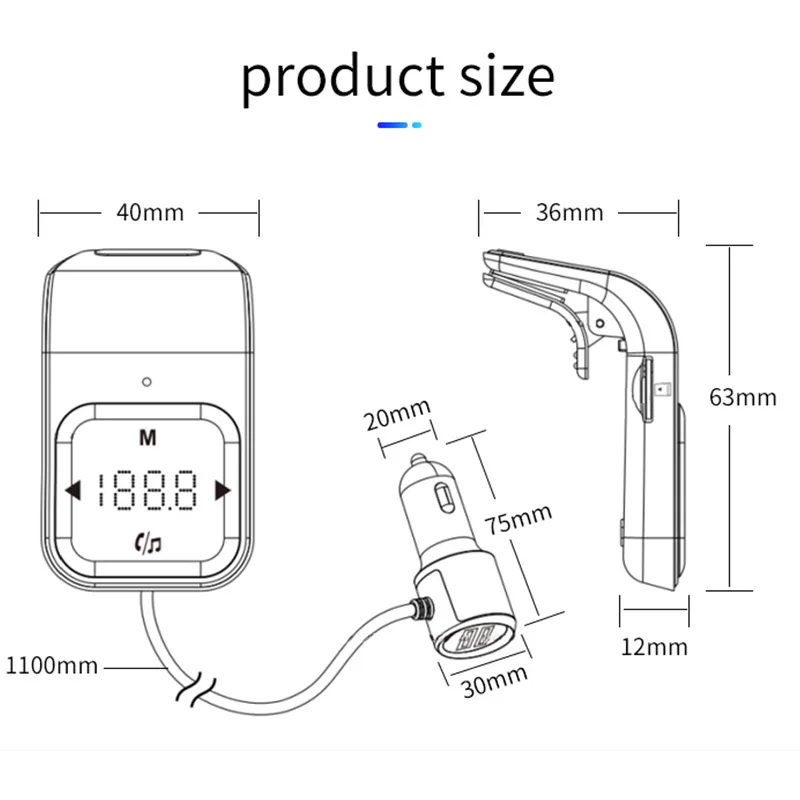 Fm передатчик Bluetooth автомобильный mp3 плеер FM модулятор беспроводной радиоадаптер