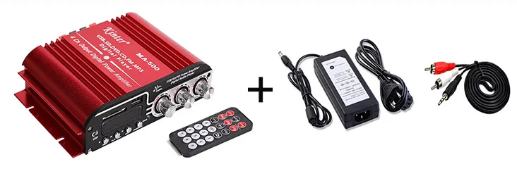 With adapter Kinter MA-500 усилитель звука аудио 4,0 каналов Hifi Стерео усилители с Bluetooth SD USB ввод FM радио DC12V адаптер питания - Цвет: With adapter