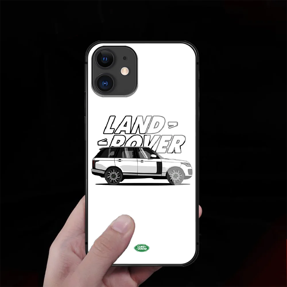 

Land Rover Luxury Car Tempered Glass Phone Case Cover For IPhone 5 6 7 8 11 12 S Plus Xr X Xs Pro Max Mini Se 2020 Black Black