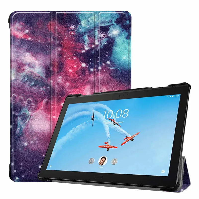 Магнитный чехол для Lenovo Tab P10 телефона X705L Бабочка башня девушка умный цветной