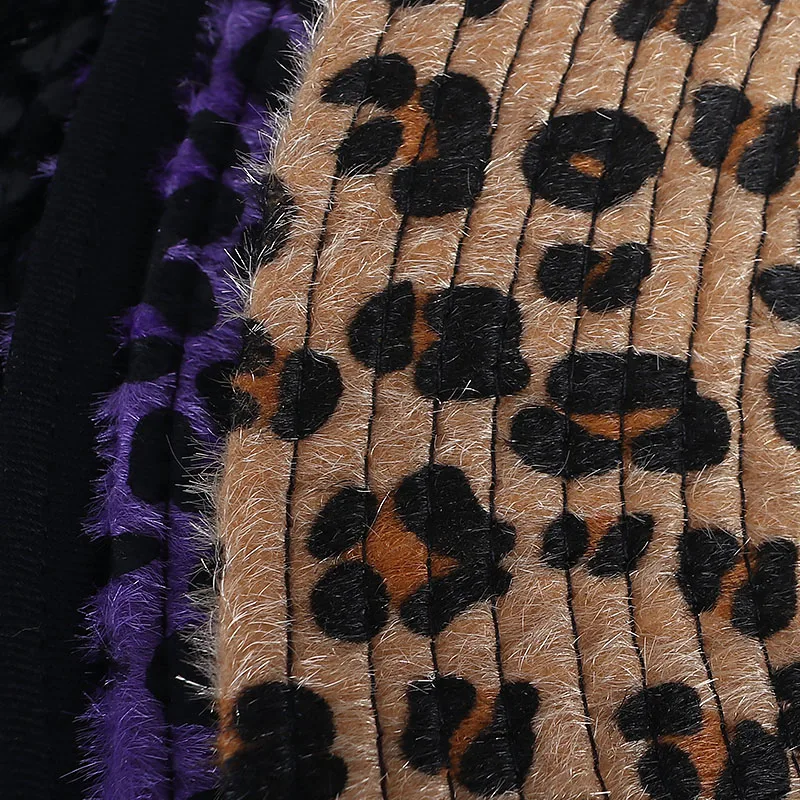 Панама женская зимняя двусторонняя с леопардовым принтом из искусственного