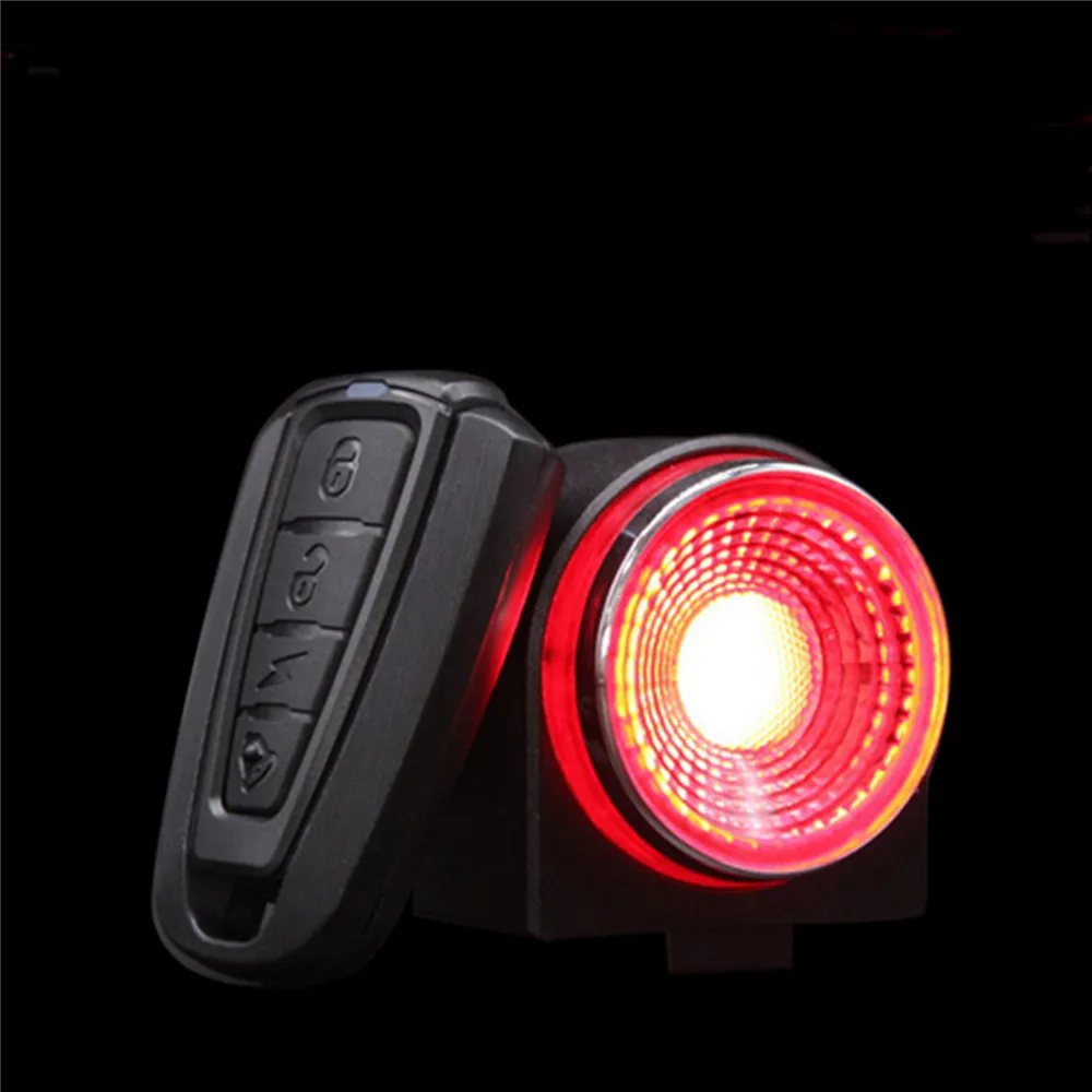 

Mini Road Bike A8 Smart Taillight Anti-theft Alarm Warning LED Tail Light Waterproof MTB Lamp Night Safety Riding Accessories