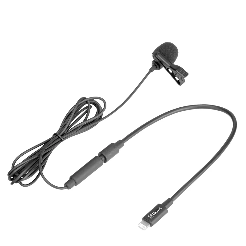 Мини конденсаторный микрофон BOYA с отворотом и зажимом профессиональный аудио