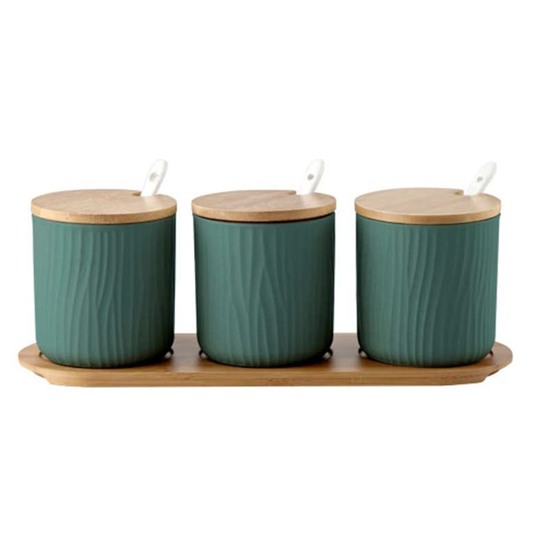Creative Ceramic Seasoning Jar Box Bottle Salt Shaker Set | Дом и сад